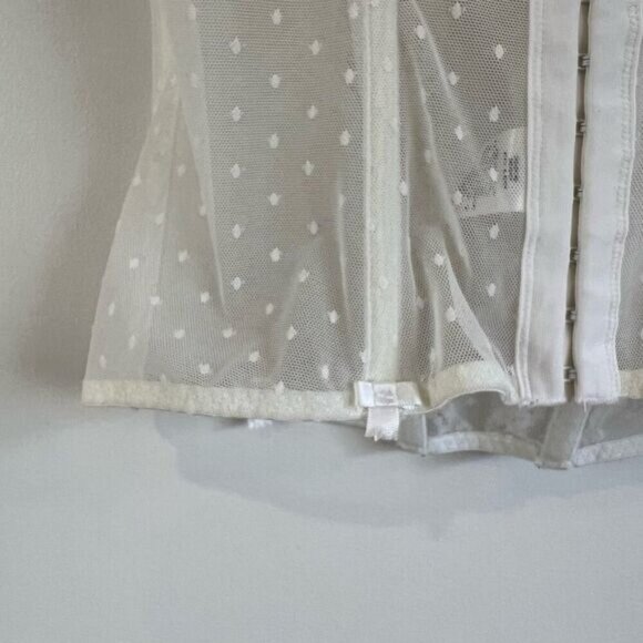 VTG Lingerie Luxury US 34 C Intimates White Lace Gartier Longline Corset Bustier - Picture 13 of 15